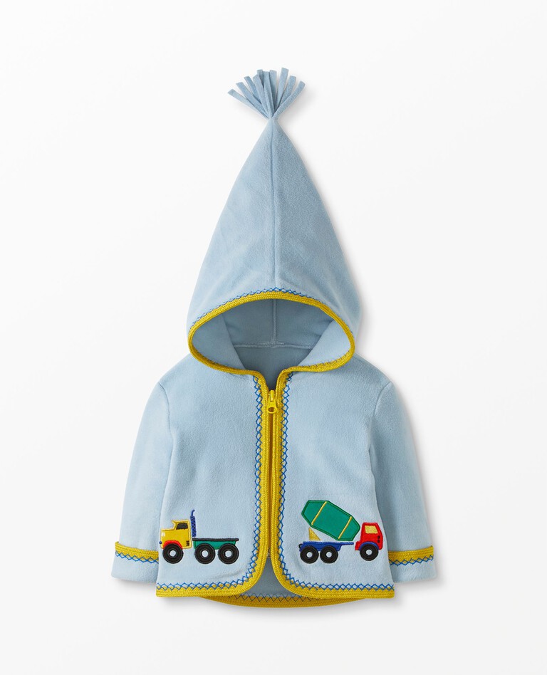 Baby Embroidered Jacket In Recycled Fleece in North Air - main
