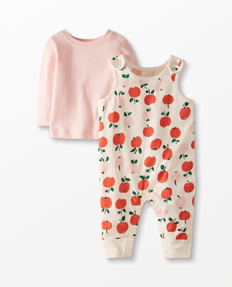Baby Overall & Tee Set In Cotton Jersey in Apple Of My Eye - main