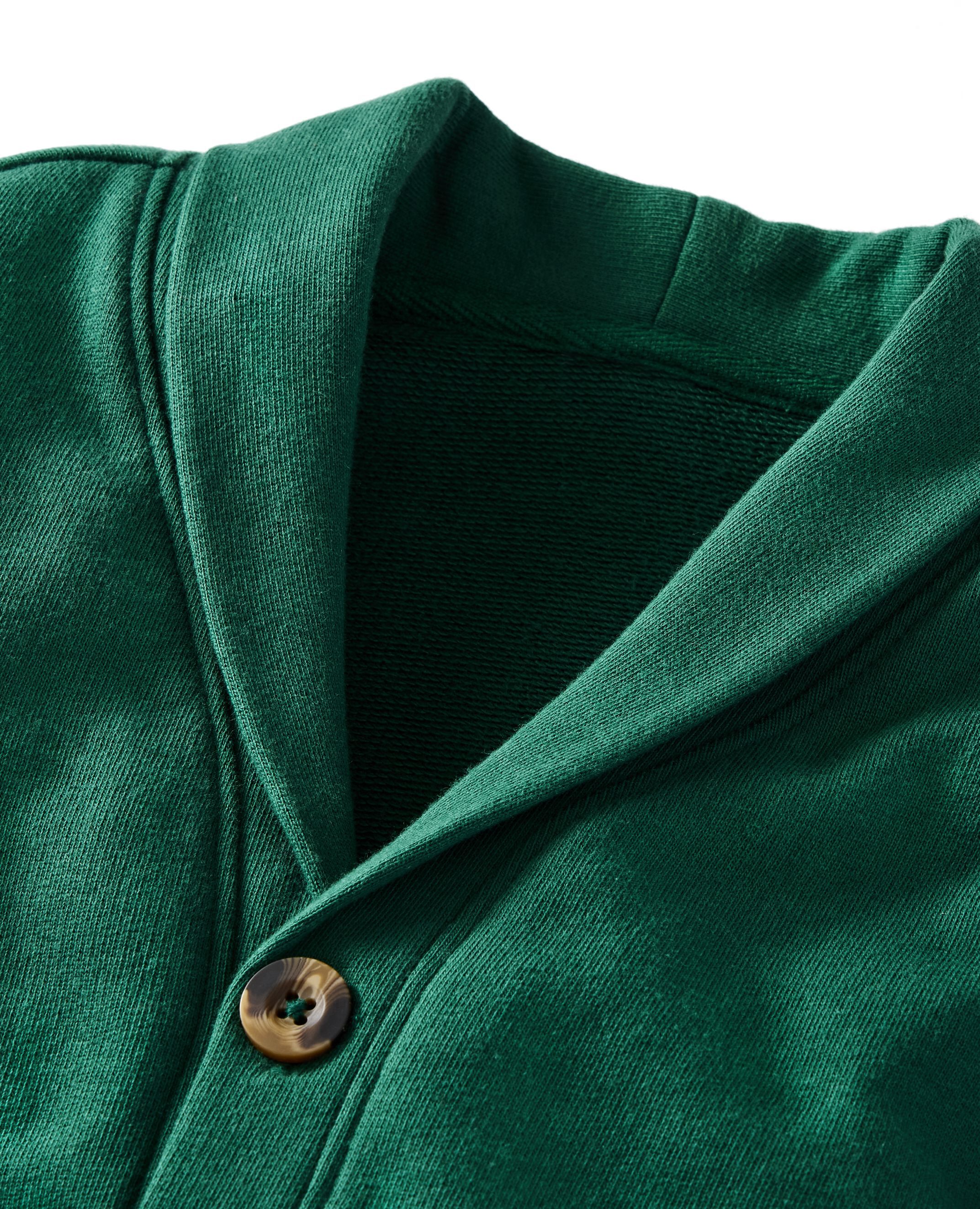 French Terry Shawl Collar Cardigan in Malachite - main