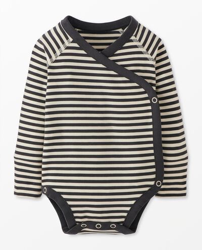 Baby Layette Bodysuit in HannaSoft™ in Soft Black/Ecru - main