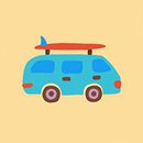 Relaxed Fit Graphic T-Shirt in Camper Van on Custard - swatch