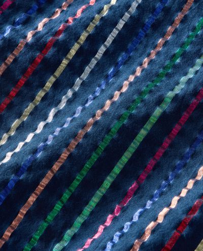 Long Sleeve Rainbow Stripe Top & Wide Leg Pants Set in Sparkle Stripe on Navy - main