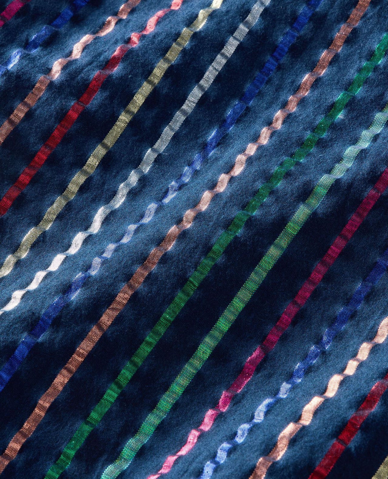 Long Sleeve Rainbow Stripe Top & Wide Leg Pants Set in Sparkle Stripe on Navy - main