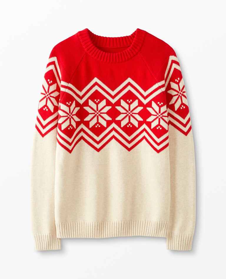 Adult Holiday Sweater in Scandi Snowflake - main