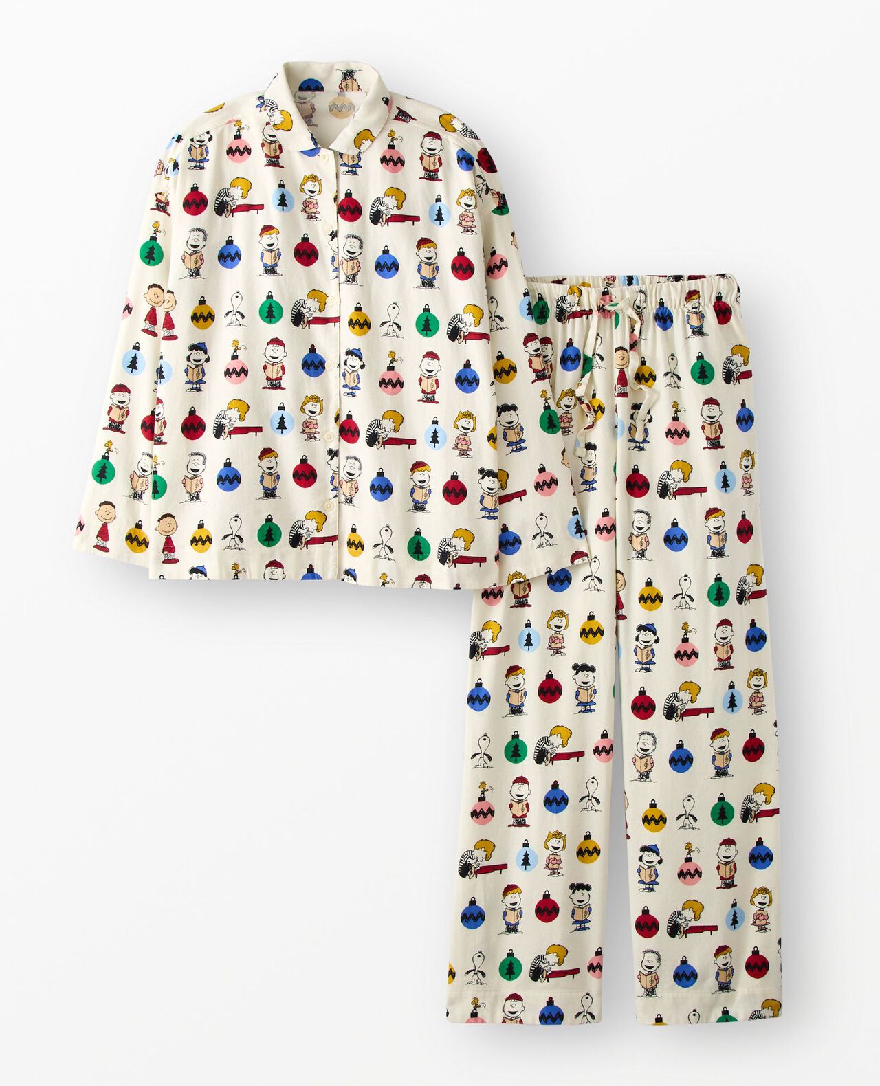 Women's Peanuts Holiday Flannel Pajama Set in A Charlie Brown Christmas on Ecru - main