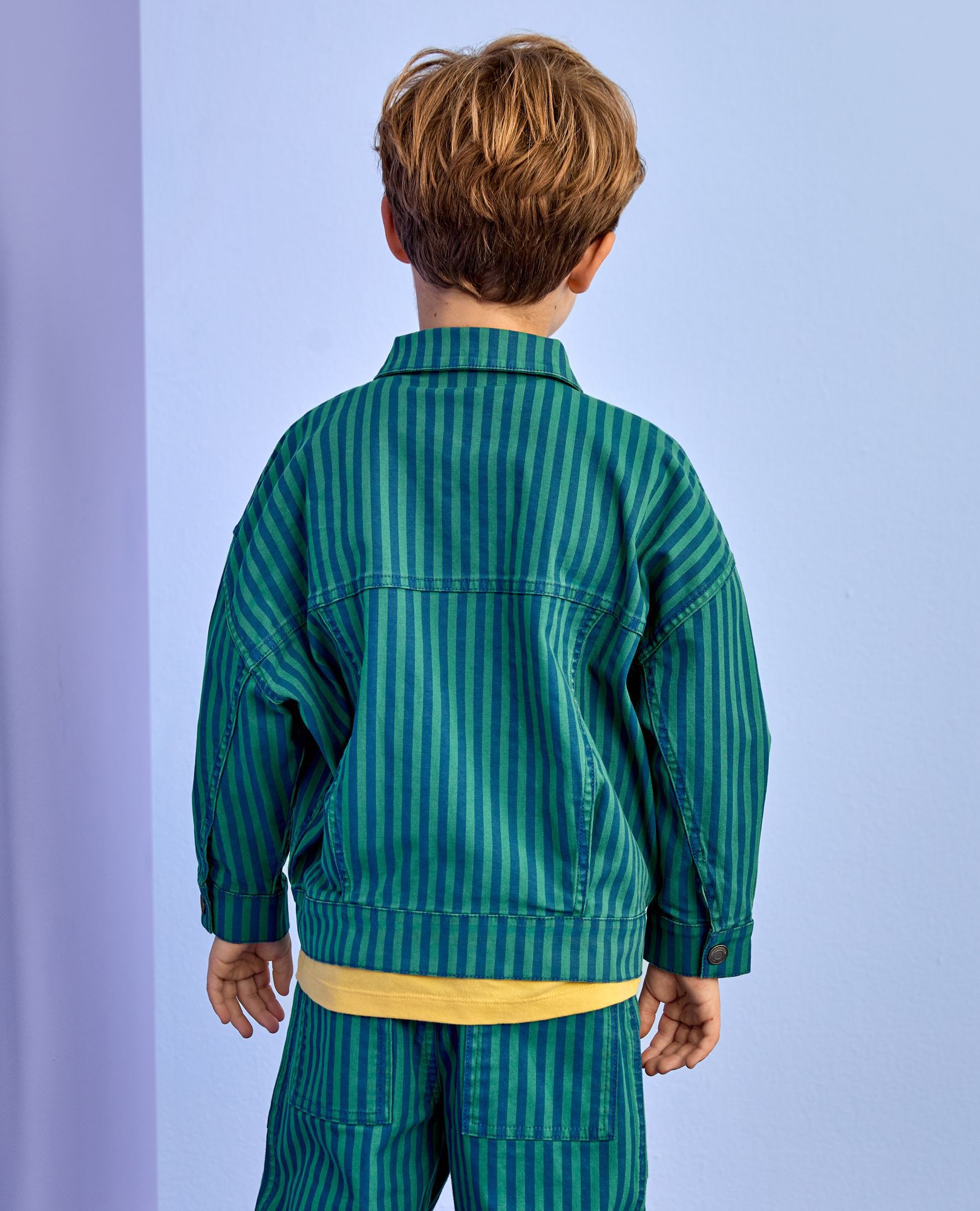 Oversized Canvas Jacket in Happy Blue/Bottle Green - main