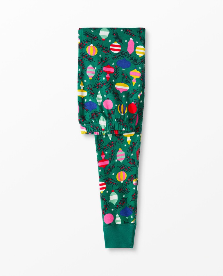 Adult Unisex Holiday Print Long John Pajama Pant in Delightful Decorations - main