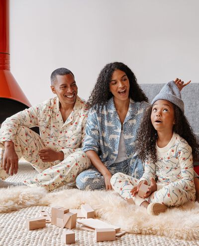 Adult Holiday Flannel Pajama Top in Gondolas - main