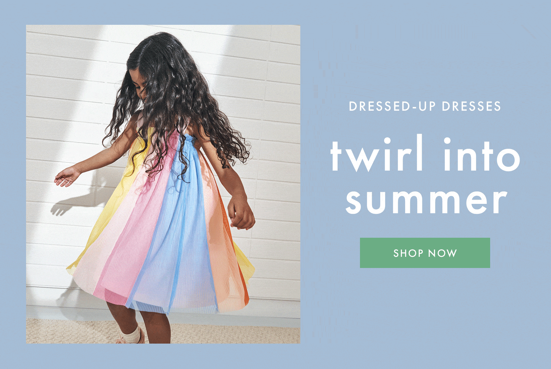 girl in dress twirling