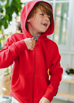 kid wearing red hoodie