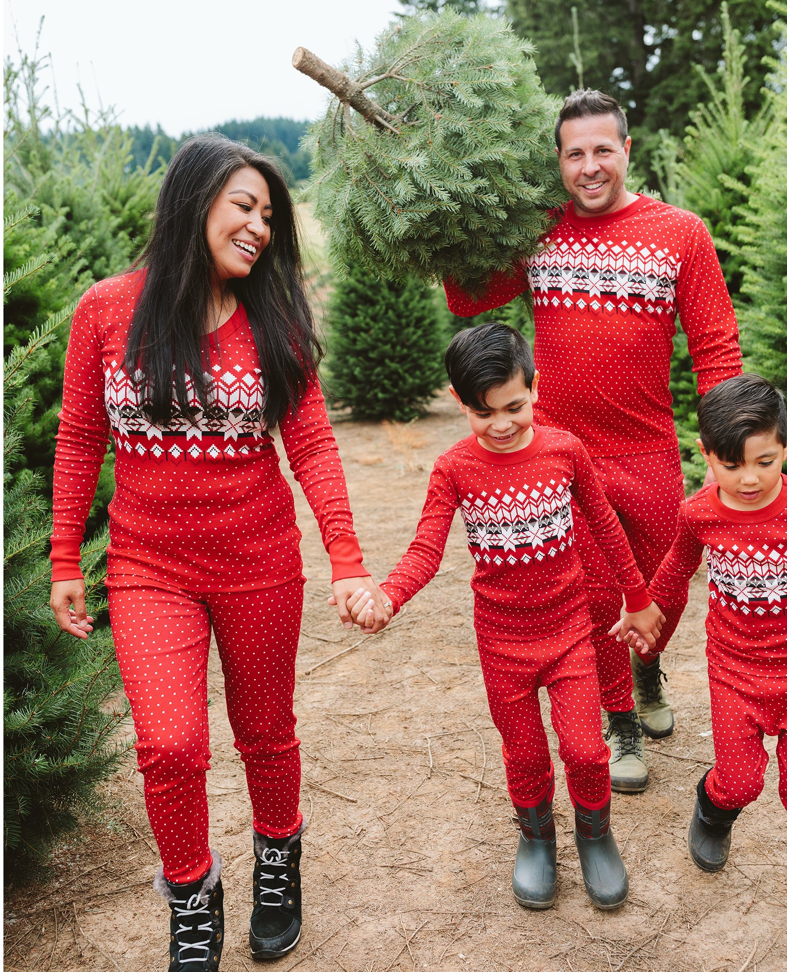 heritage fairisle red family match outfit