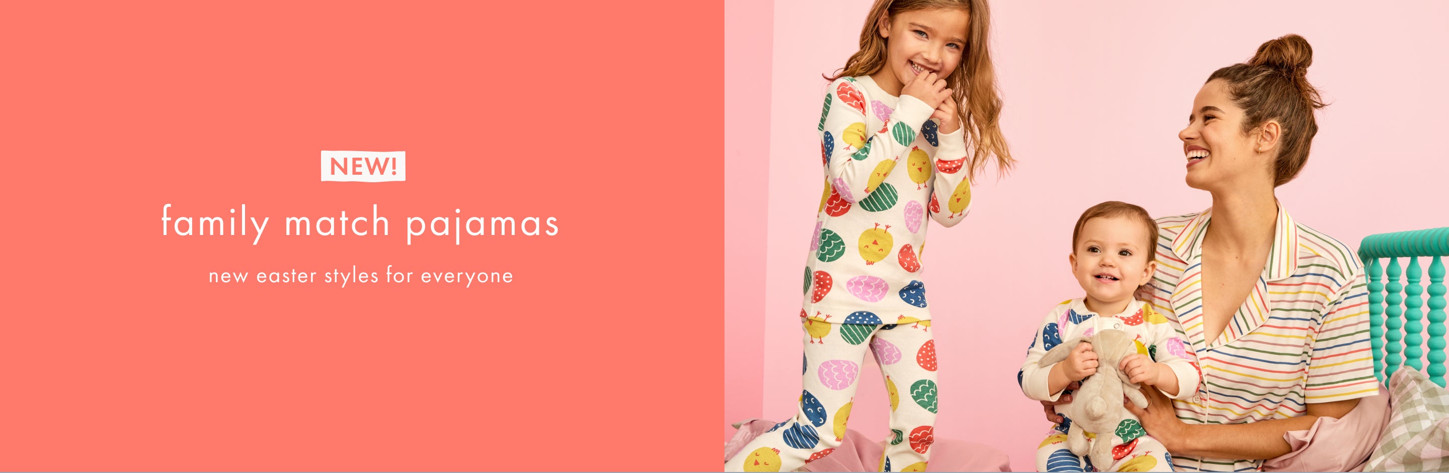 family in Easter pajamas