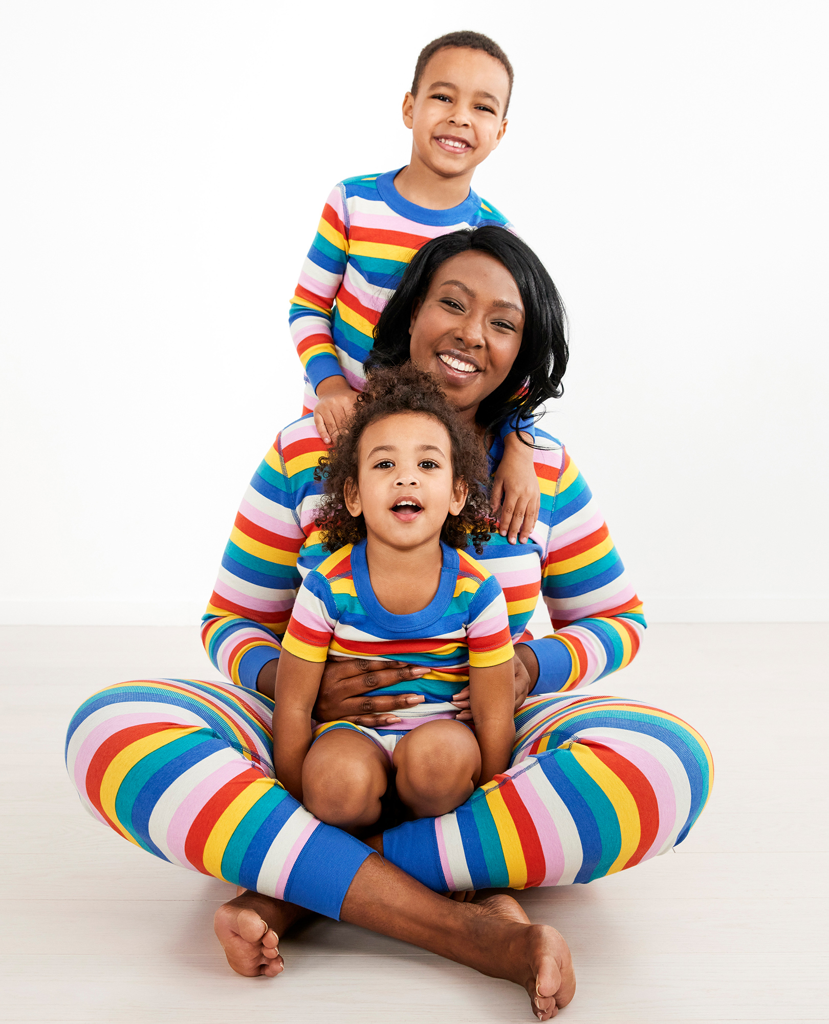 rainbow stripes family match outfit