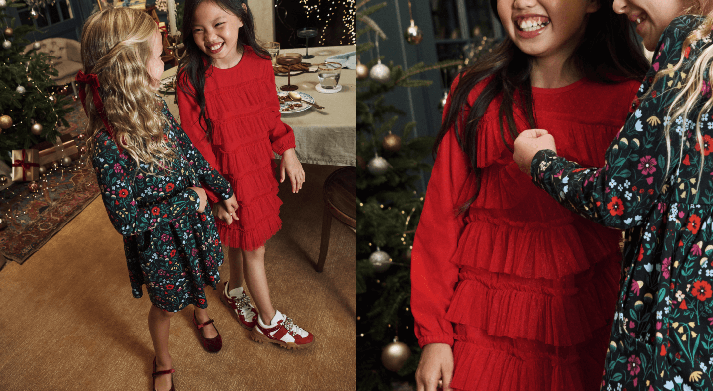 girls in holiday clothes