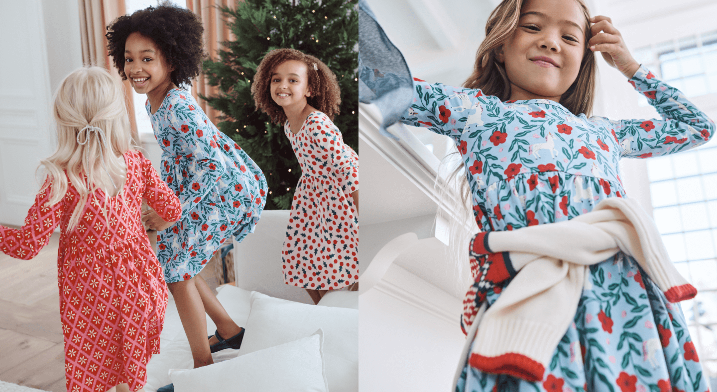 girls in holiday clothes