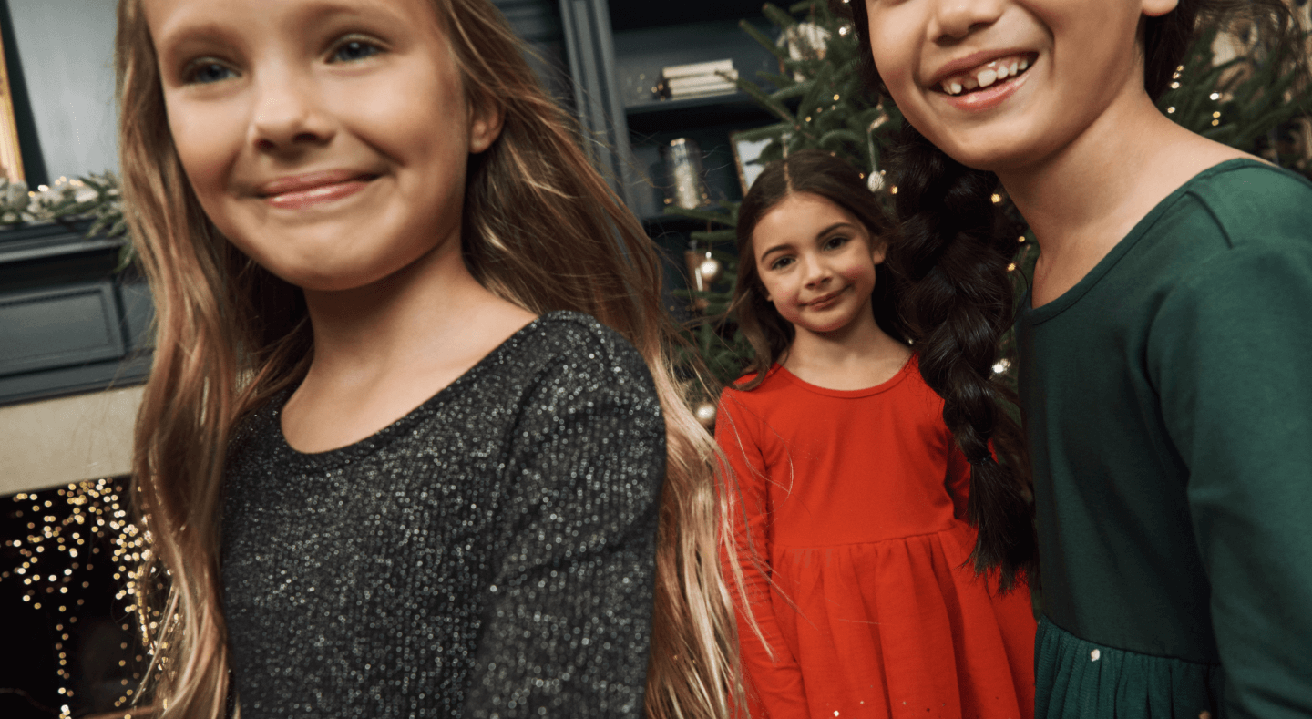 girls in holiday clothes