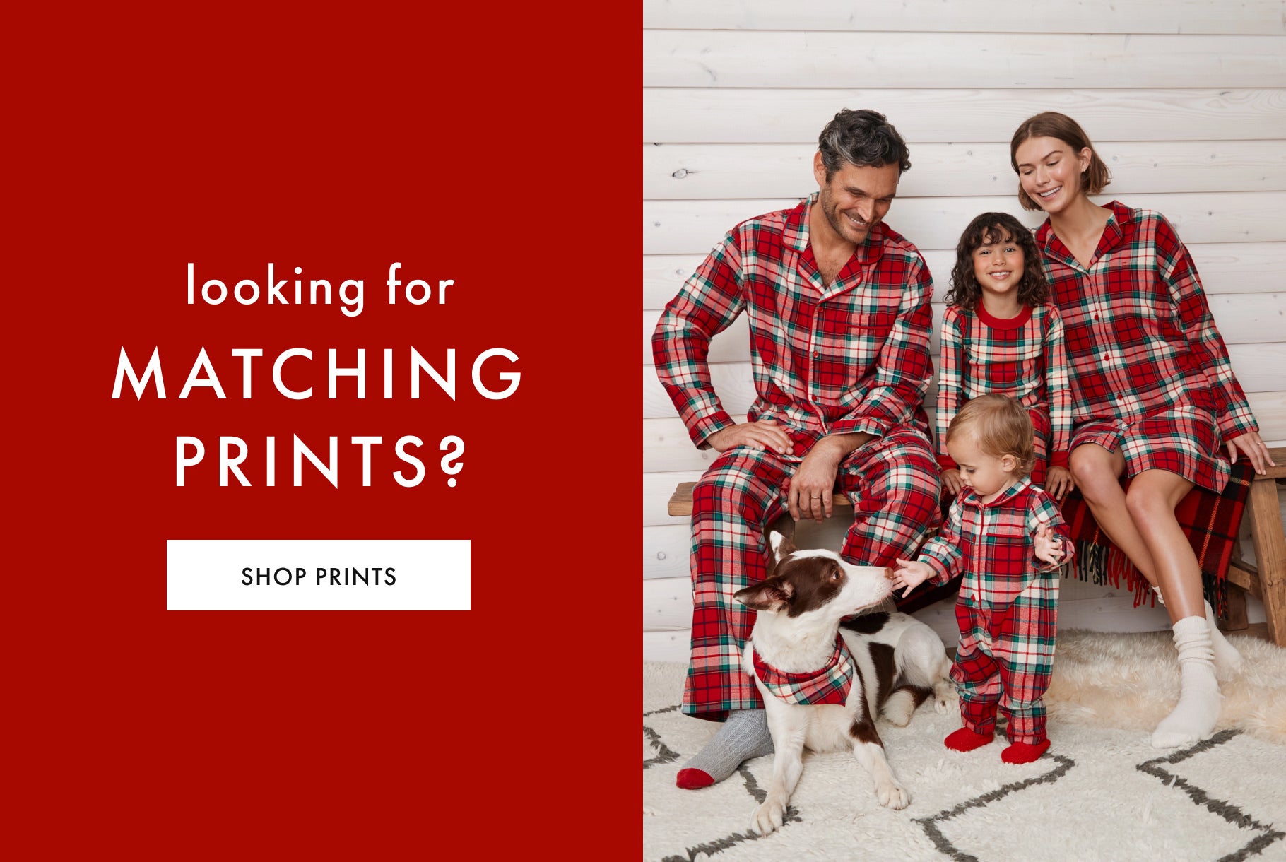 family in matching holiday pjs