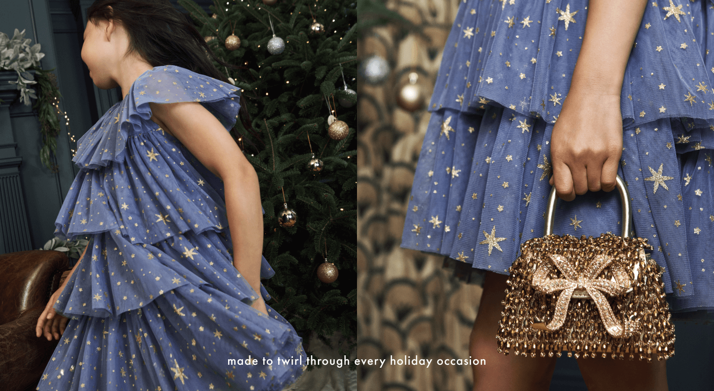 girls in holiday clothes