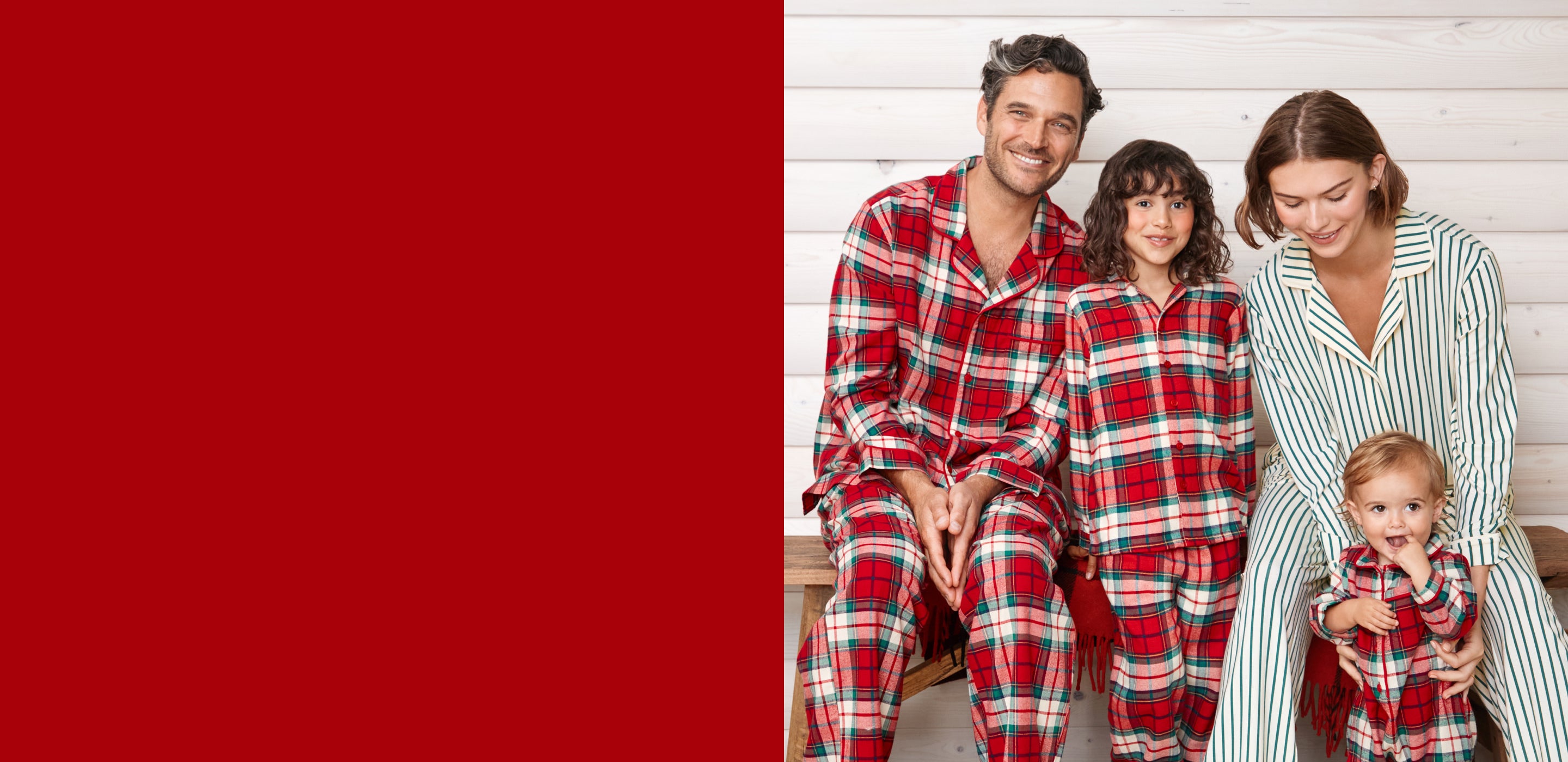 family in matching pajamas