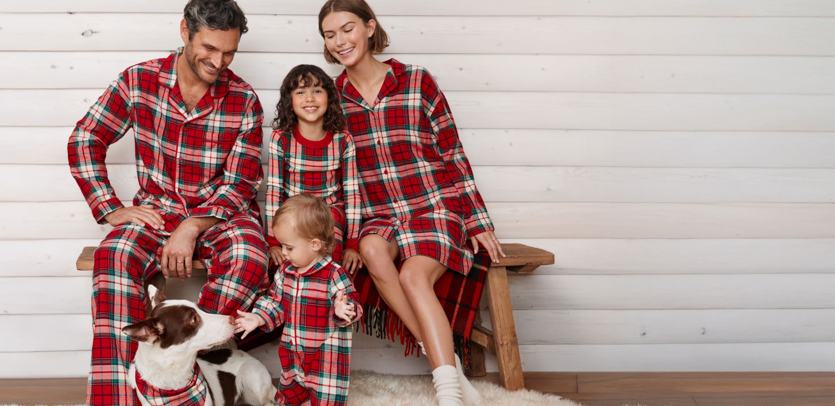 family in matching pajamas