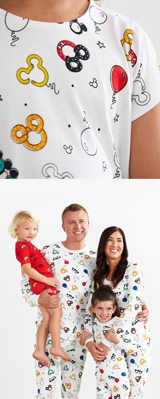 kids in disney mickey mouse clothes