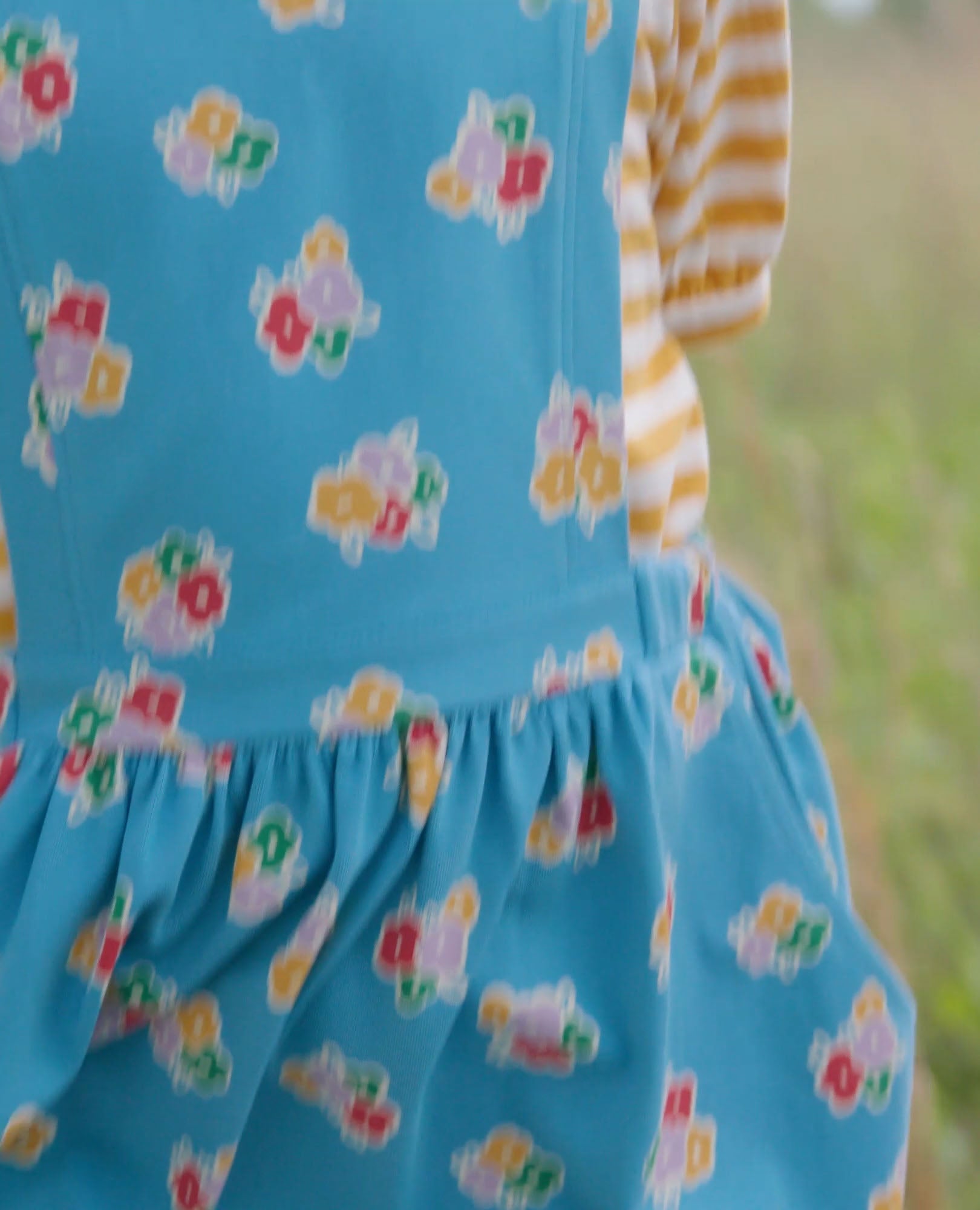 Video of child wearing Balloon Sleeve T-Shirt & Pinafore Dress Set