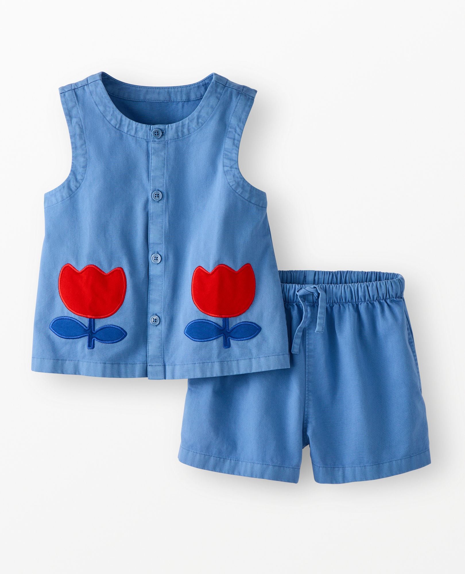 Jupe En Jean à Niveaux (multi-level) Hanna Anderson Taille 130 - Occasion Très Bon état - Bleue