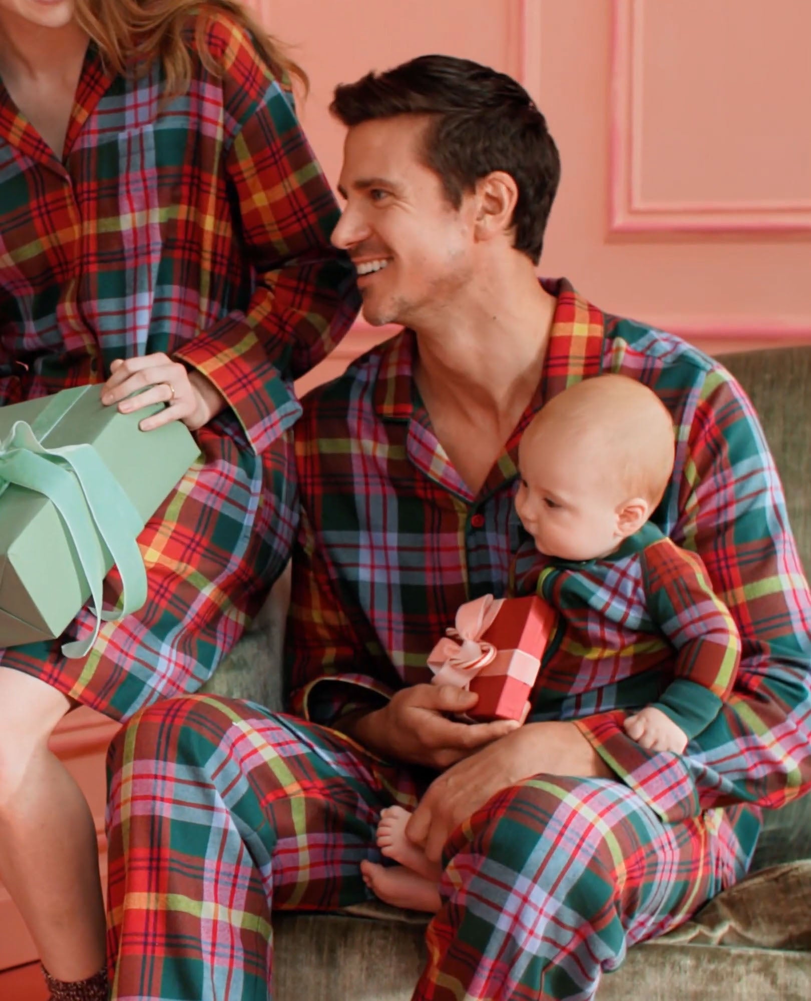 Video of child wearing Adult Holiday Flannel Pajama Top