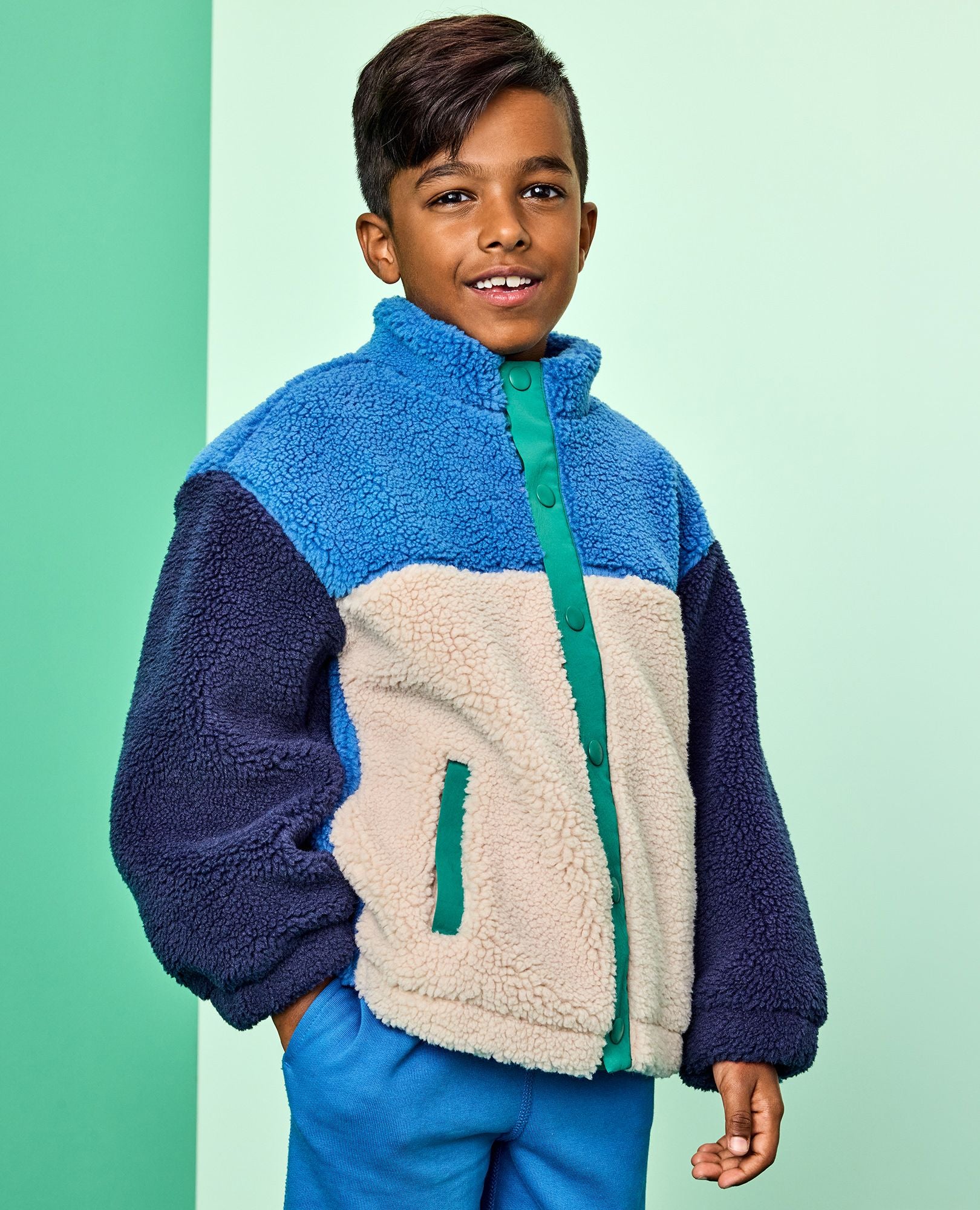 Faux Shearling Colorblock Jacket | Hanna Andersson