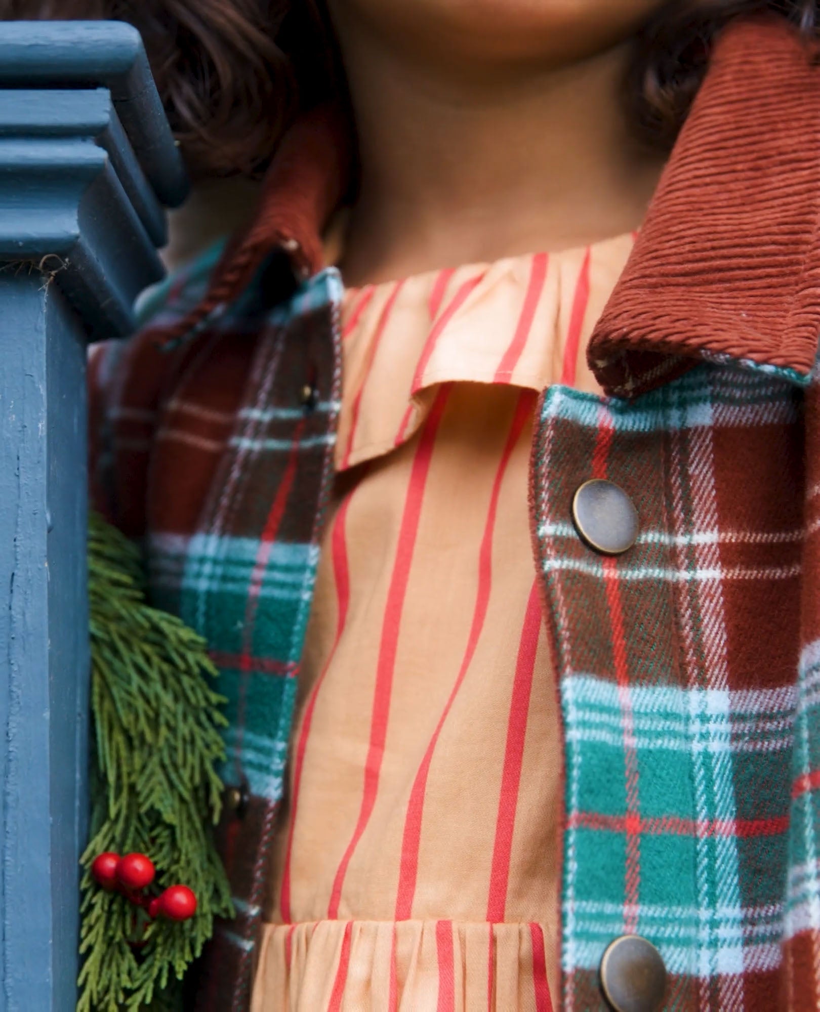 Video of child wearing Long Sleeve Collared Twill Dress with Pockets