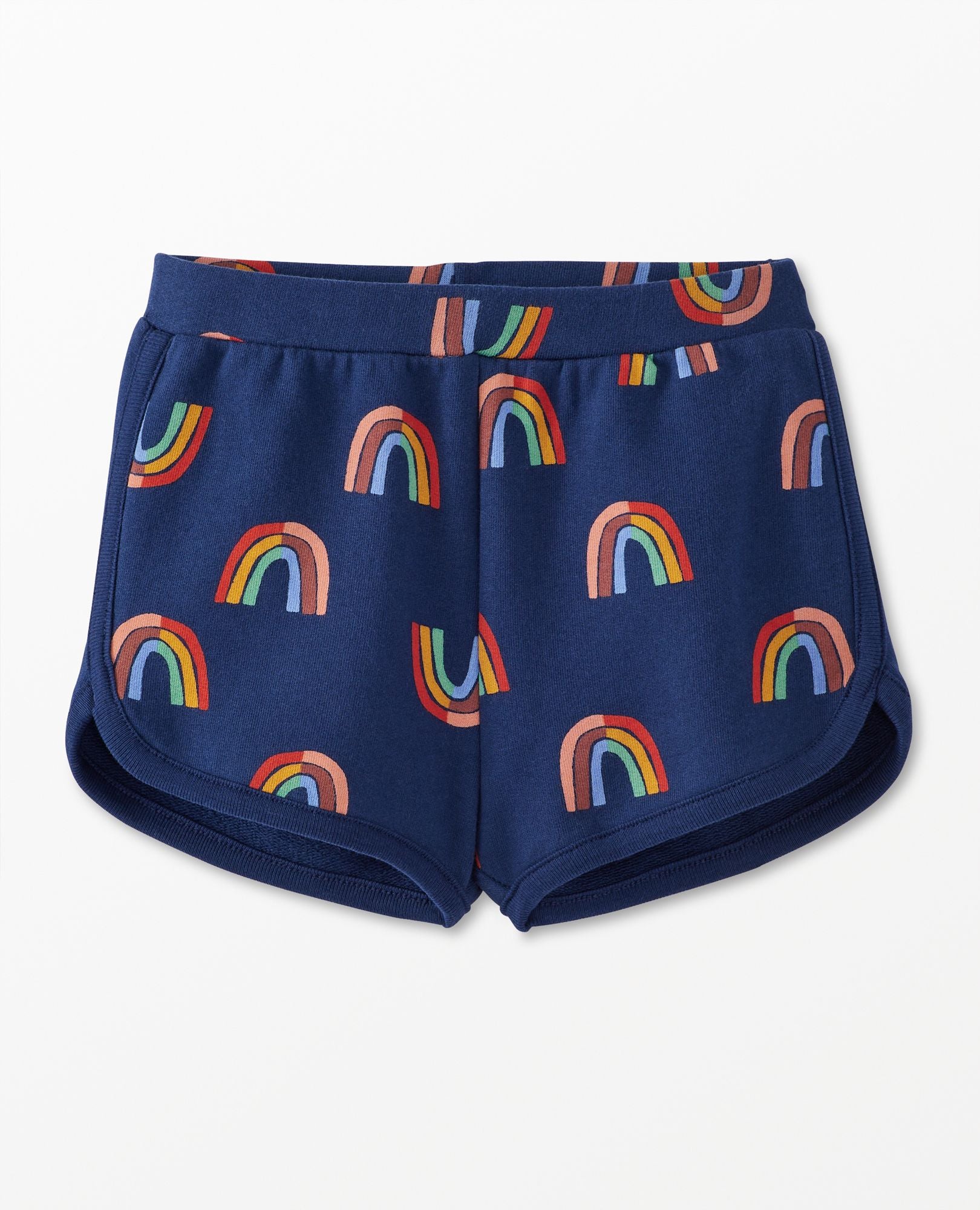 French Terry Striped Dolphin Vent Shorts | Hanna Andersson