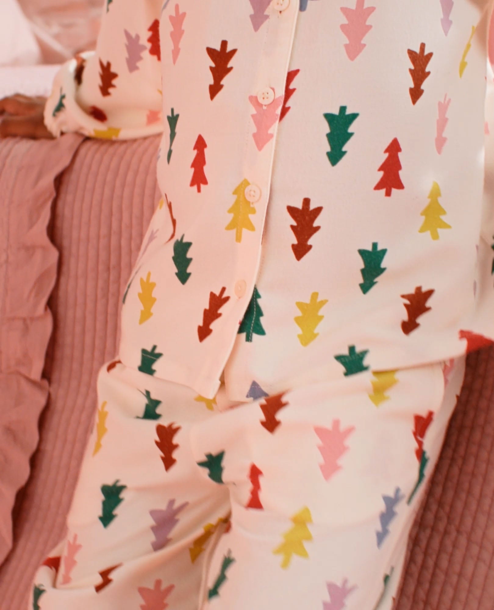 Video of child wearing Holiday Flannel Ruffle Pajama Set