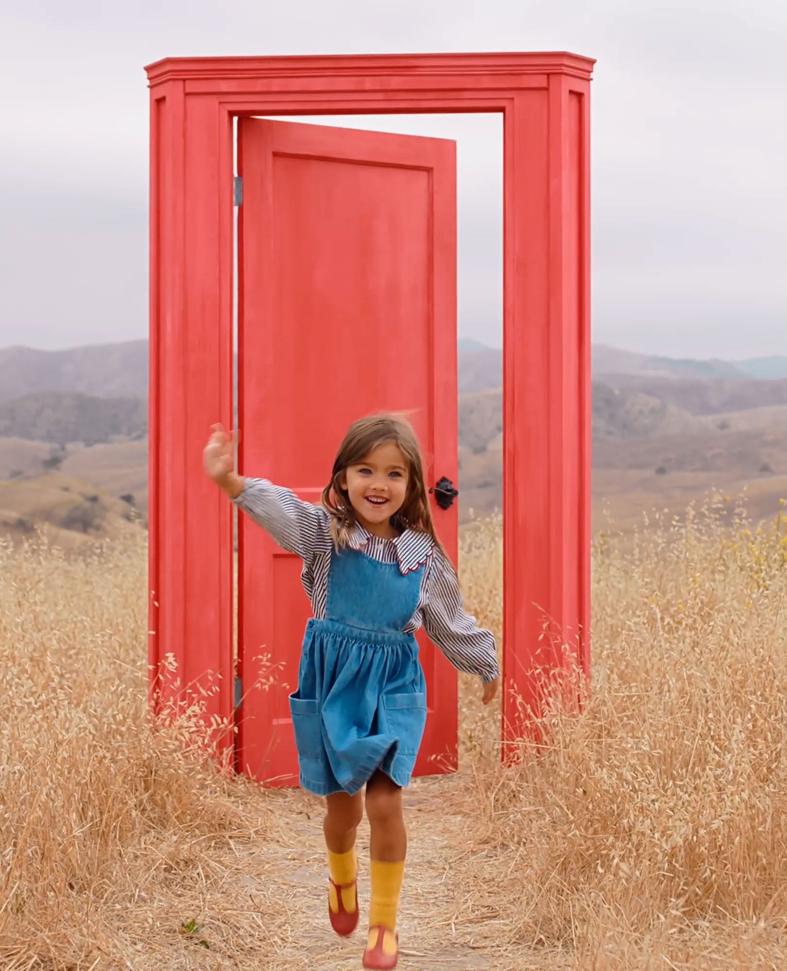 Denim Pinafore Dress with Pockets