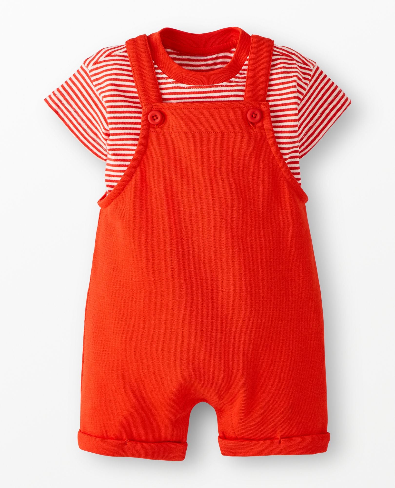 Baby T-Shirt & French Terry Shortalls Set | Hanna Andersson