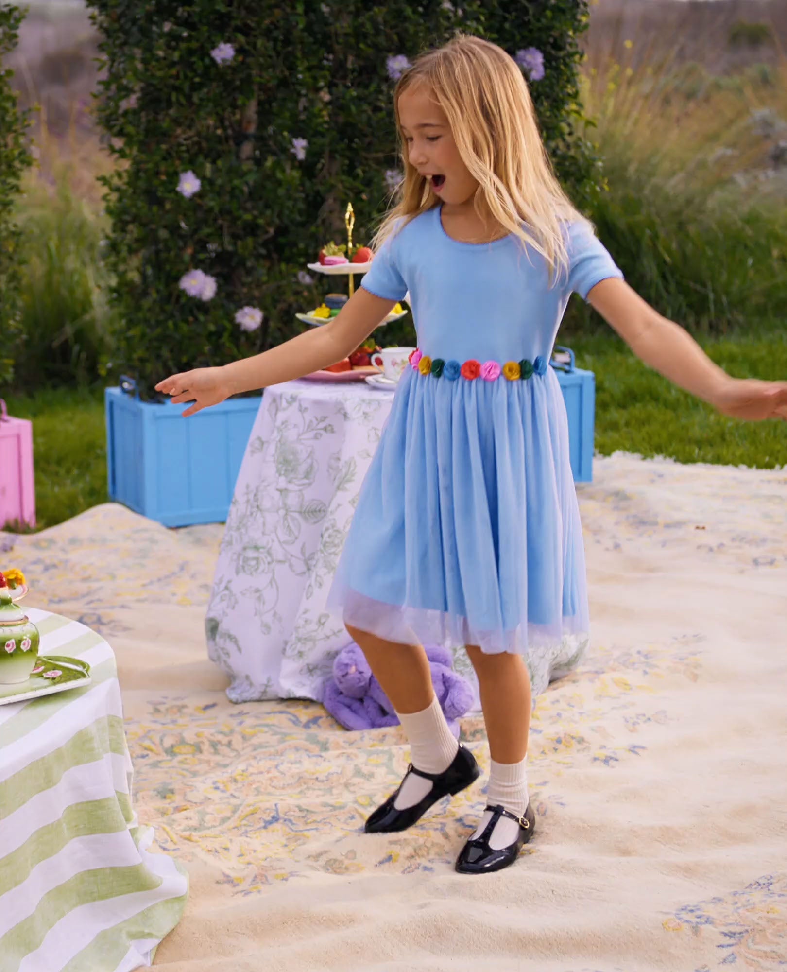 Tulle Flower Waist Dress | Hanna Andersson