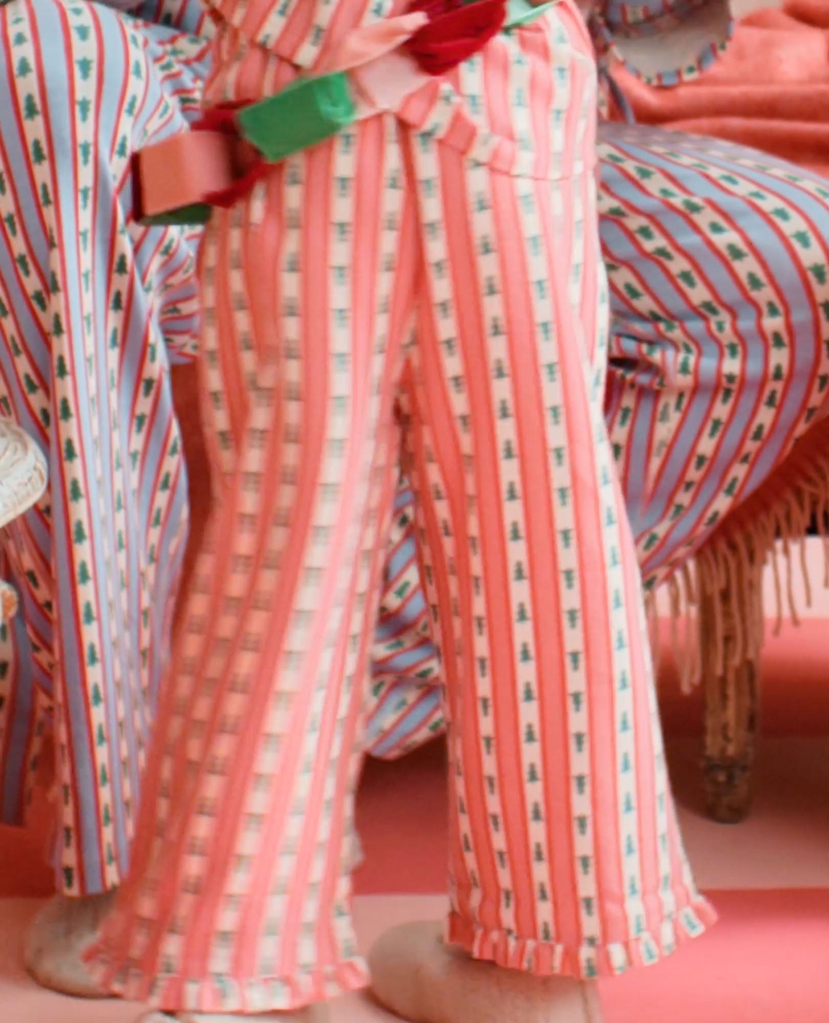 Video of child wearing Holiday Flannel Ruffle Pajama Set