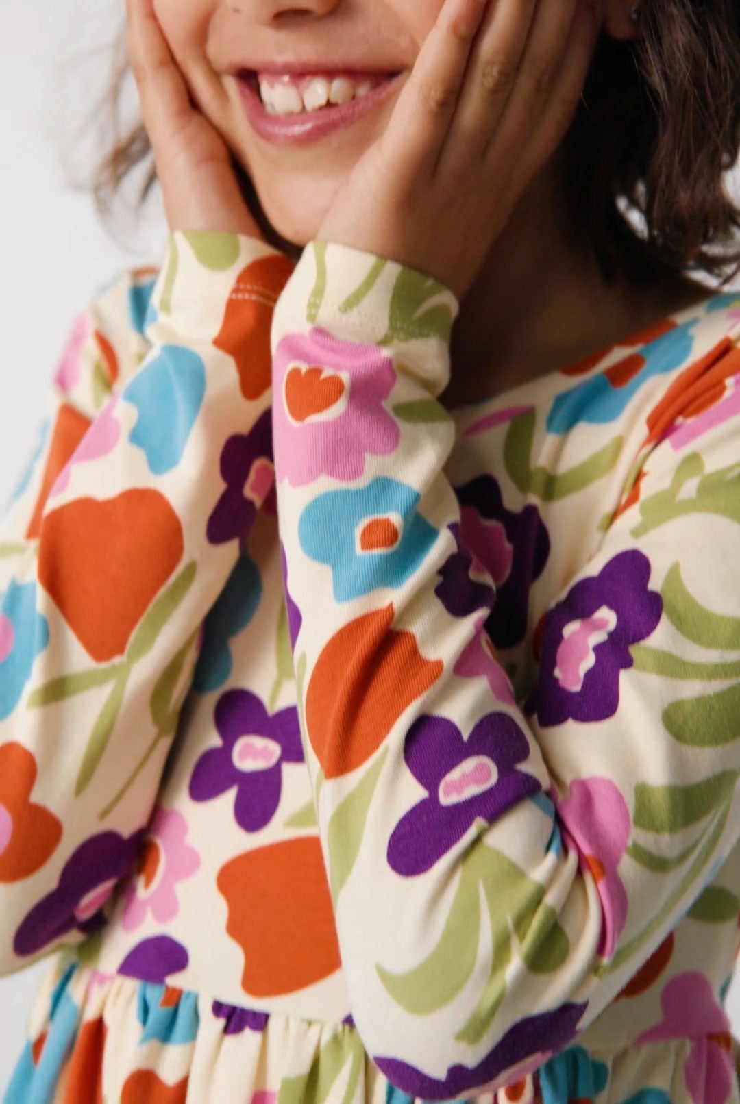 Video of child wearing Long Sleeve Skater Dress with Pockets