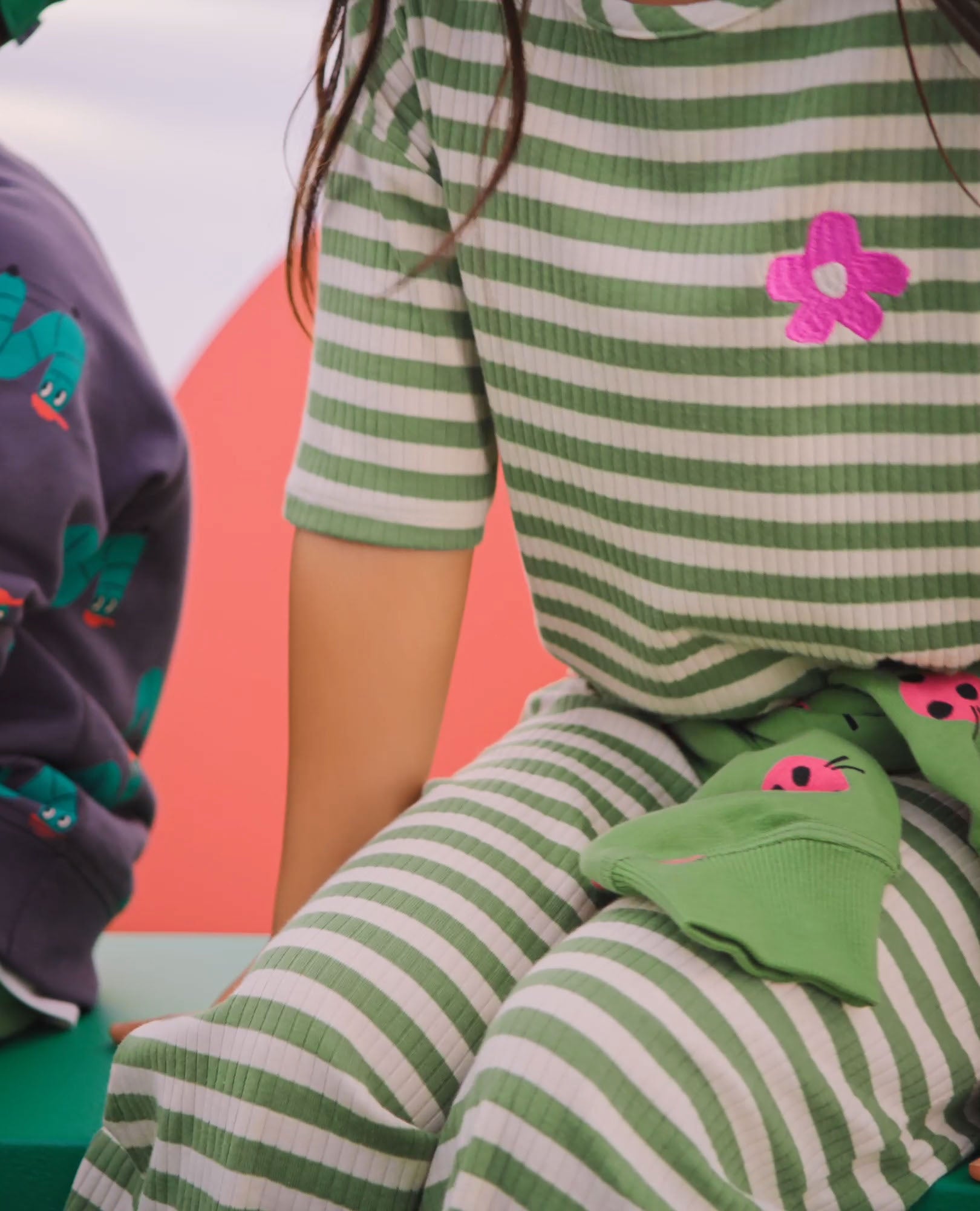 Video of child wearing Ribbed Flare Pants