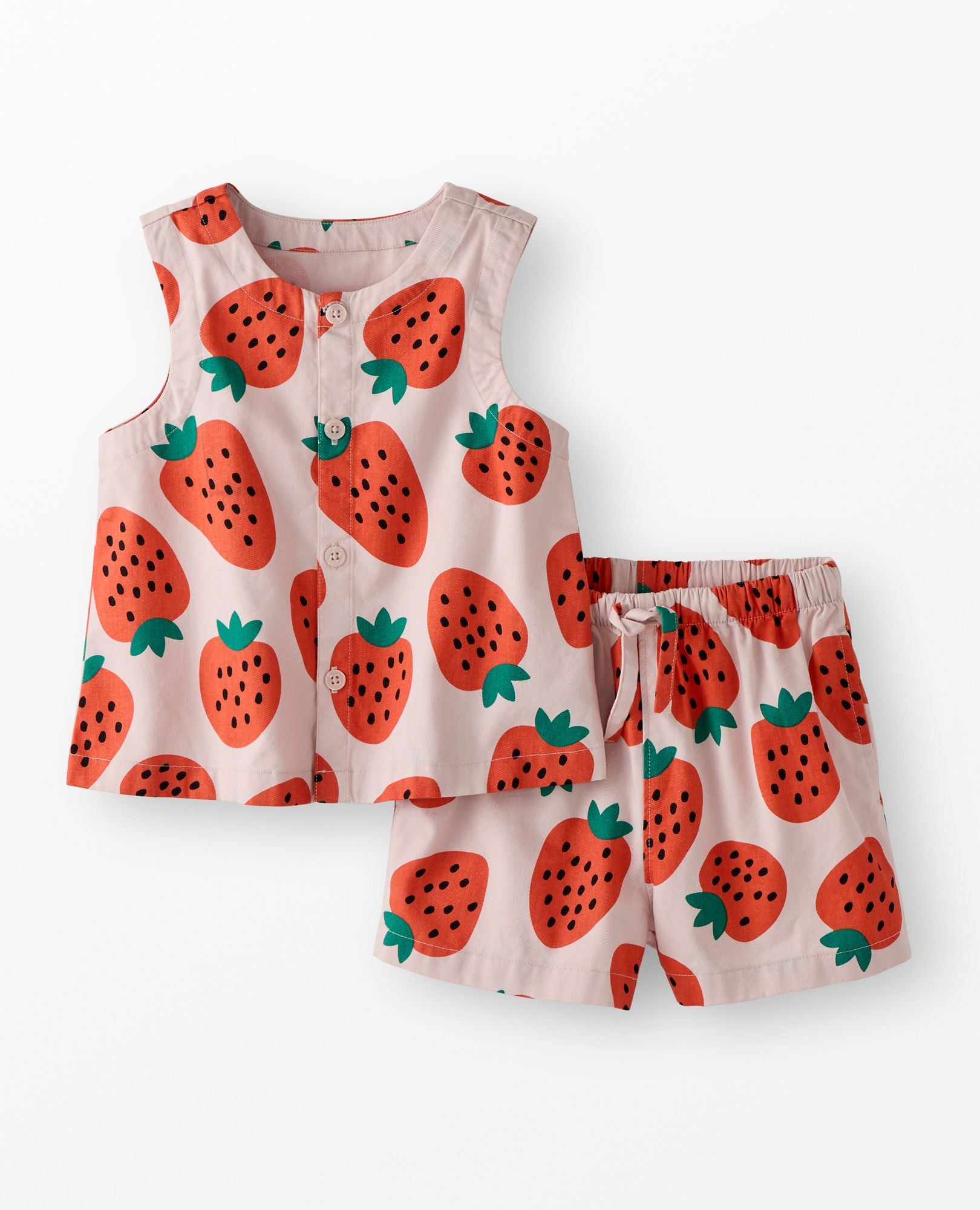 Sleeveless Twill Top & Shorts Set | Hanna Andersson