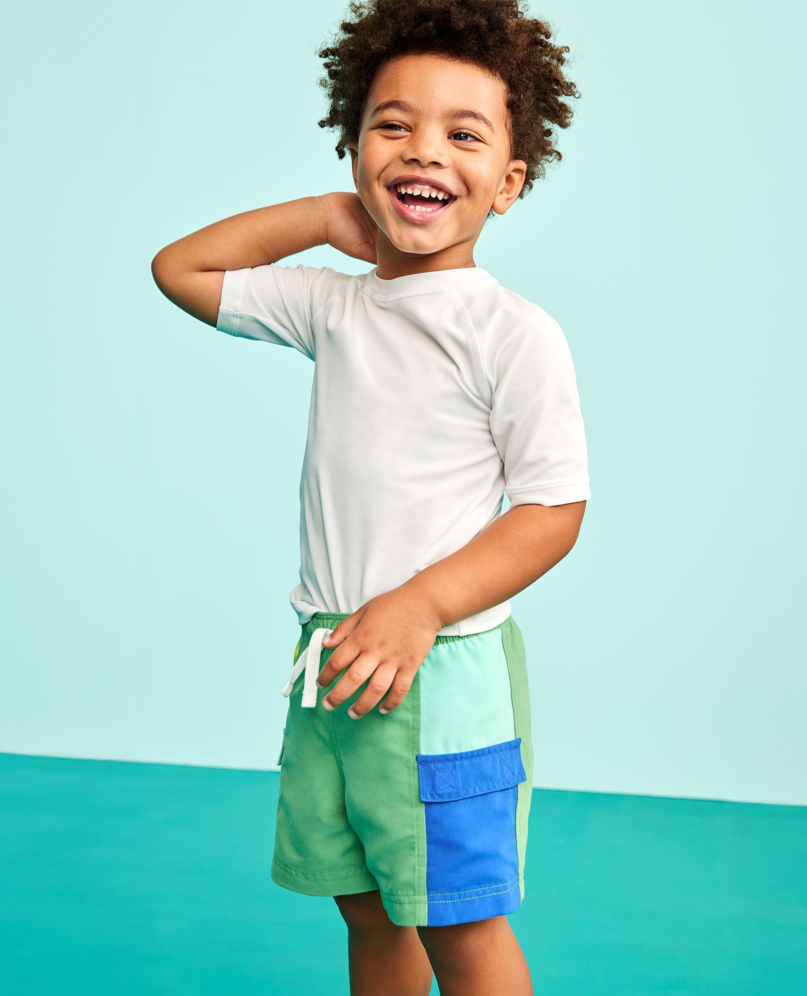 Colorblock Cargo Swim Trunks | Hanna Andersson
