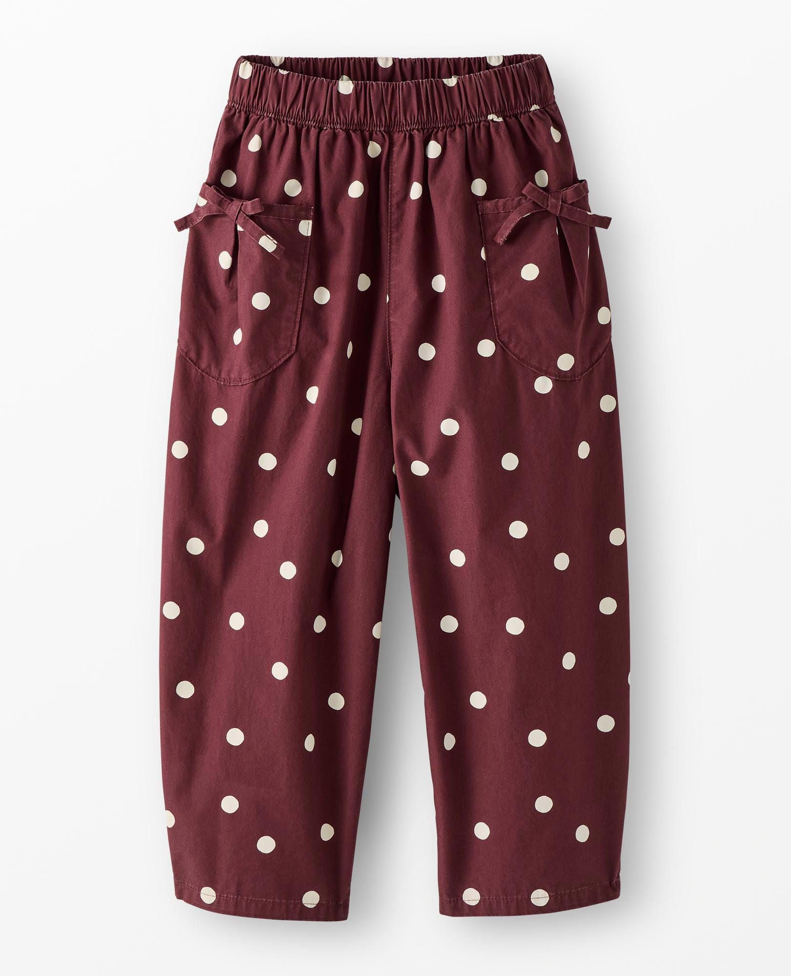 Poplin Dot Bow Pocket Pants | Hanna Andersson
