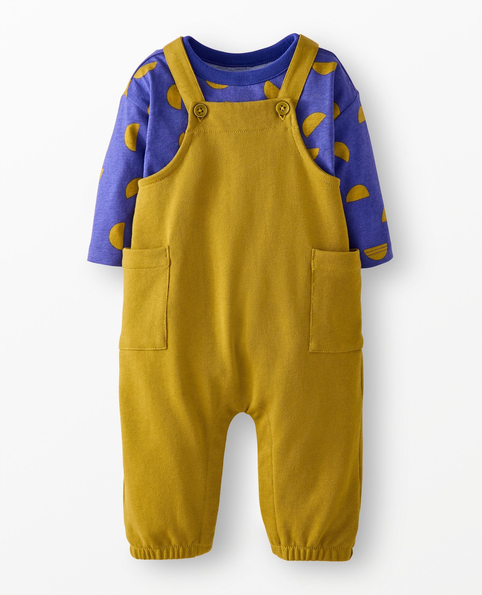 Baby Long Sleeve T-Shirt & French Terry Overalls Set | Hanna Andersson