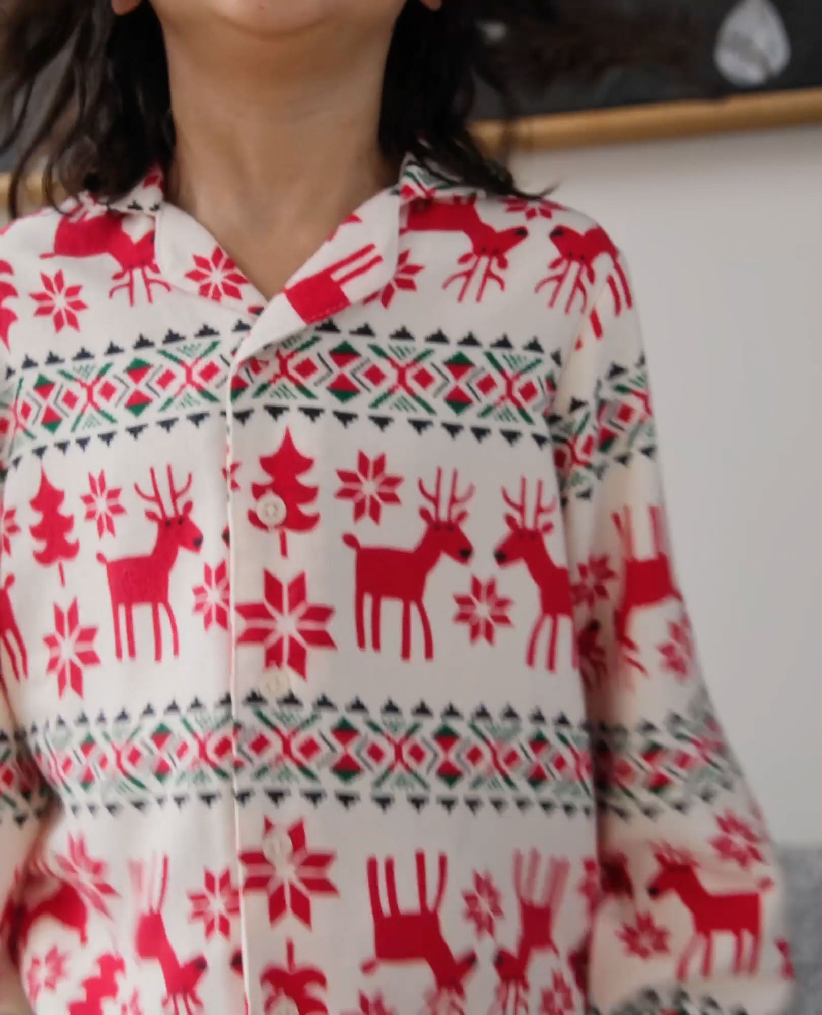 Video of child wearing Holiday Flannel Pajama Set