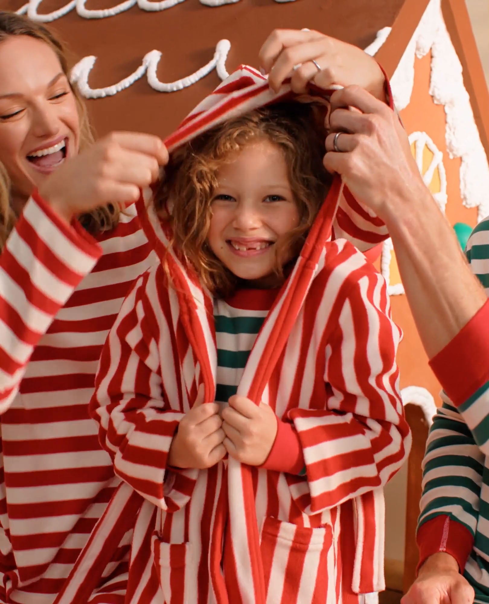 Video of child wearing Holiday Fleece Robe