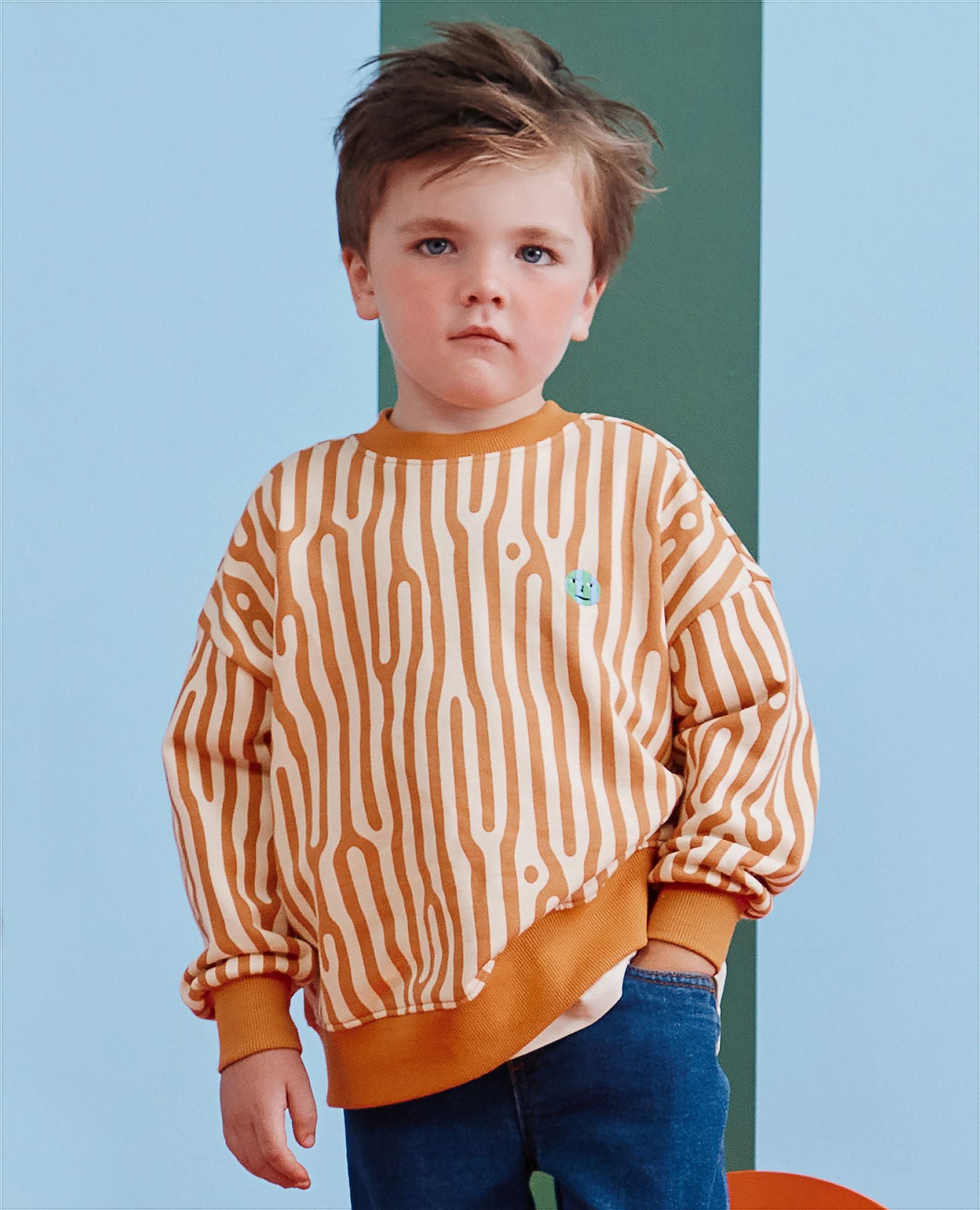 トップス UltraCompactTerryCrewNeckSweater Baby Oversized French Terry Polo Sweatshirt | Hanna Andersson