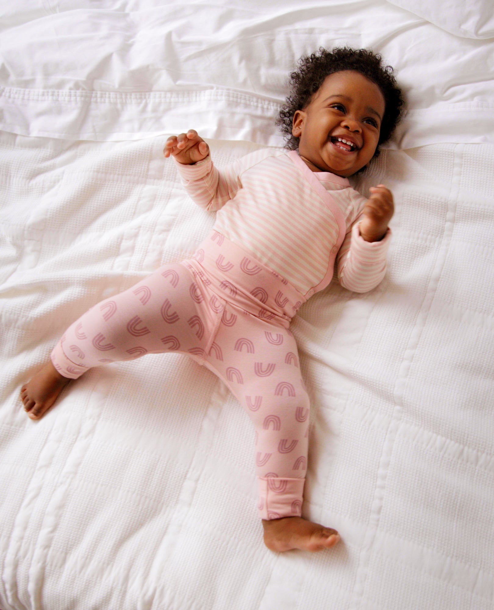 Video of child wearing Baby Layette Wiggle Pants in HannaSoft™