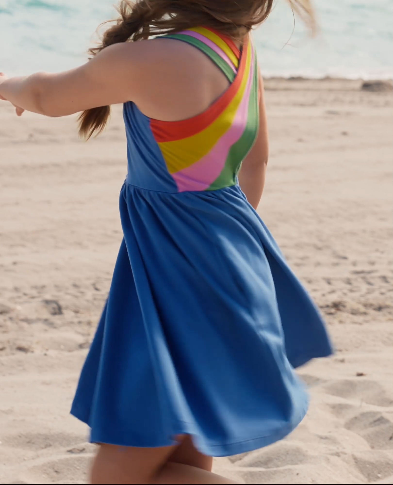 blue rainbow dress OFF-SHOUDER PUFF SLEEVE SMOCKED LAYERED RUFFLE MINI DRESS – Riah Fashion