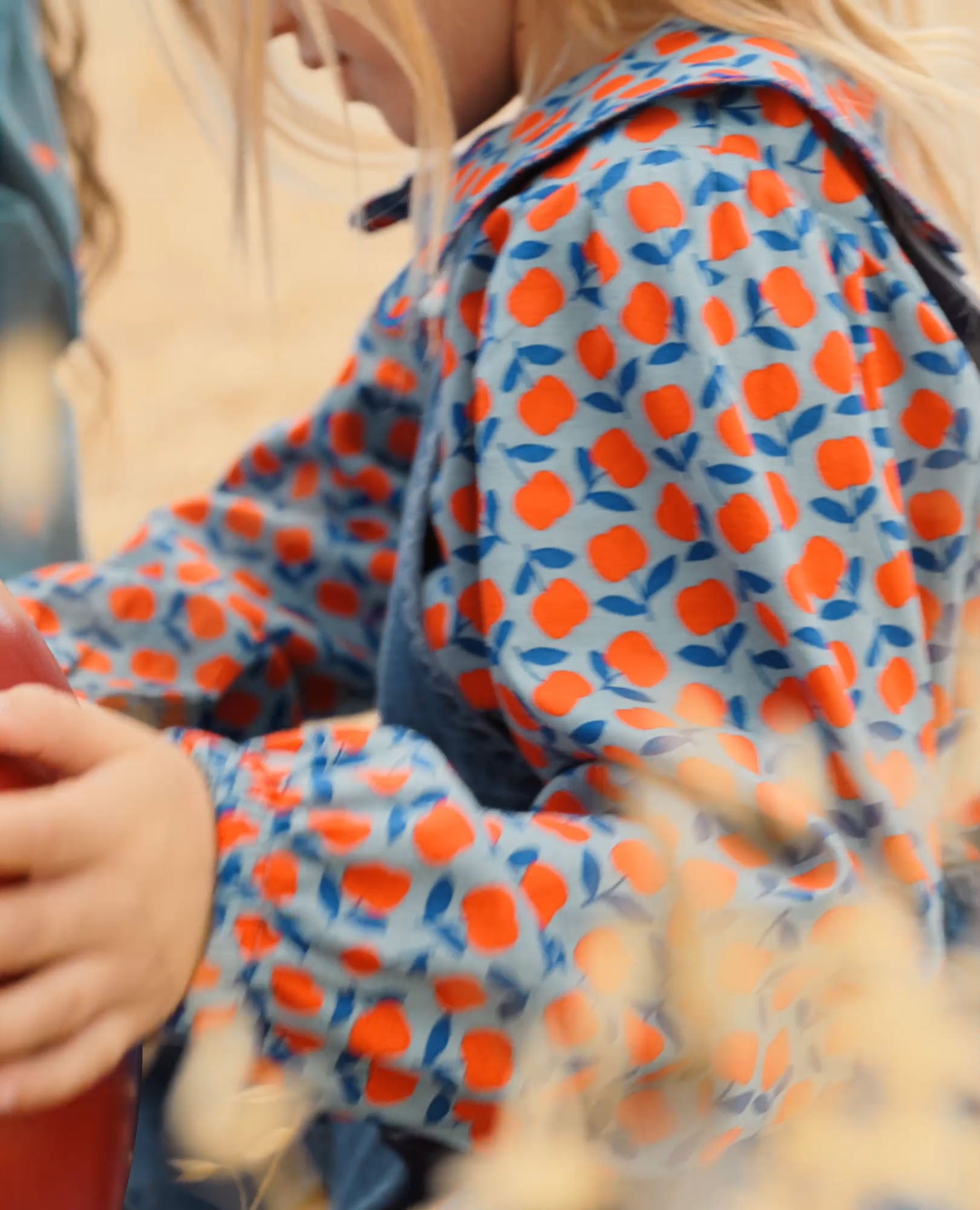 Video of child wearing Long-Sleeve Collared Twill Top