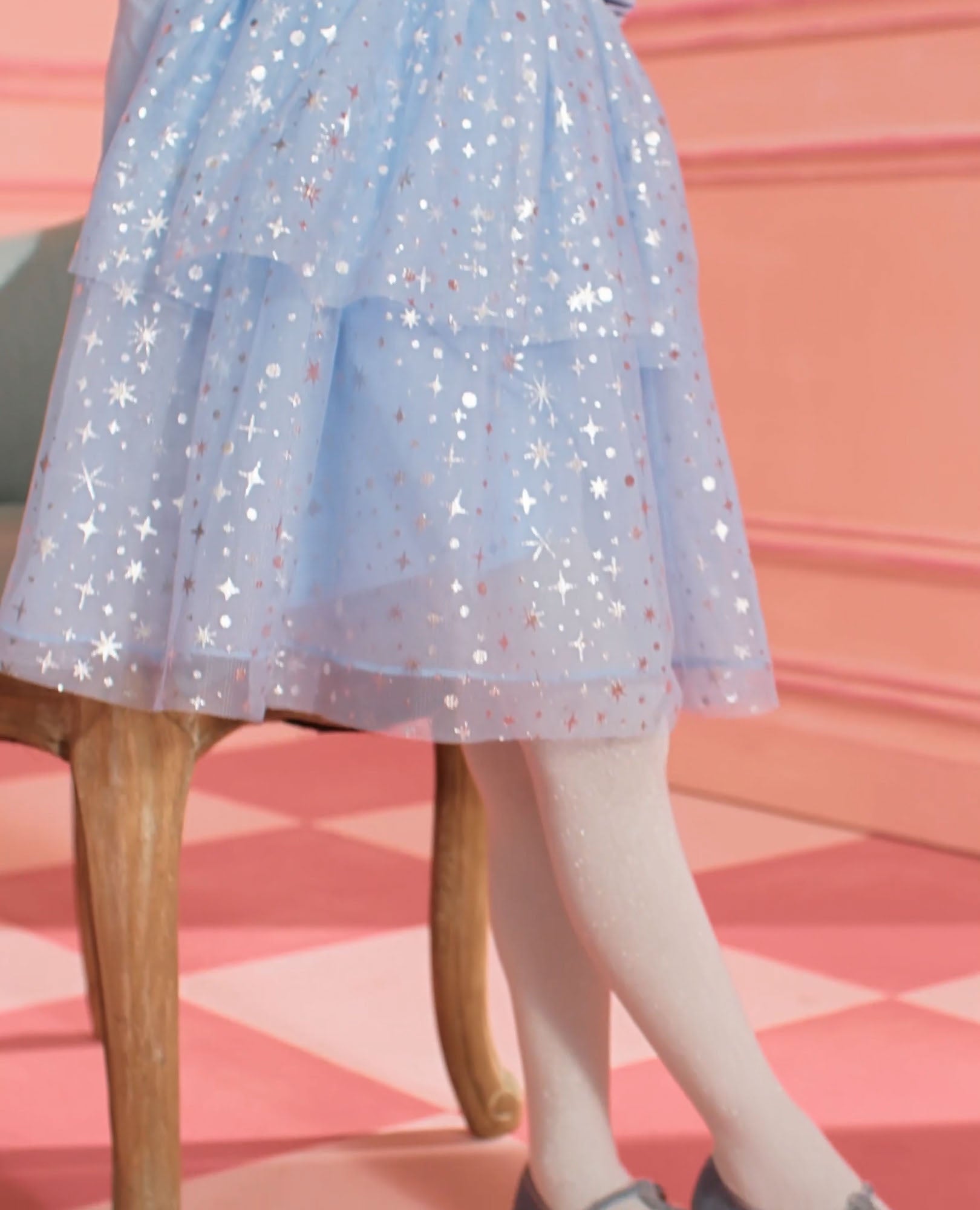 Video of child wearing Long Sleeve Tulle Shimmer Dress