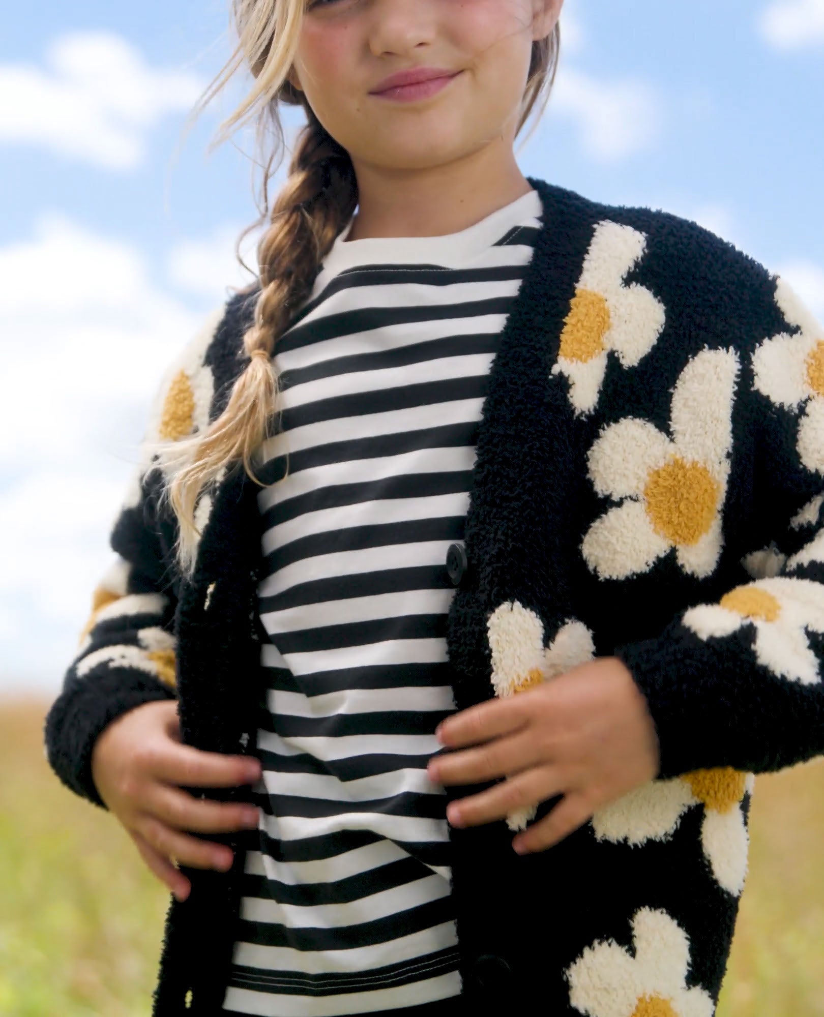 Video of child wearing Long Sleeve Relaxed Fit Striped T-Shirt